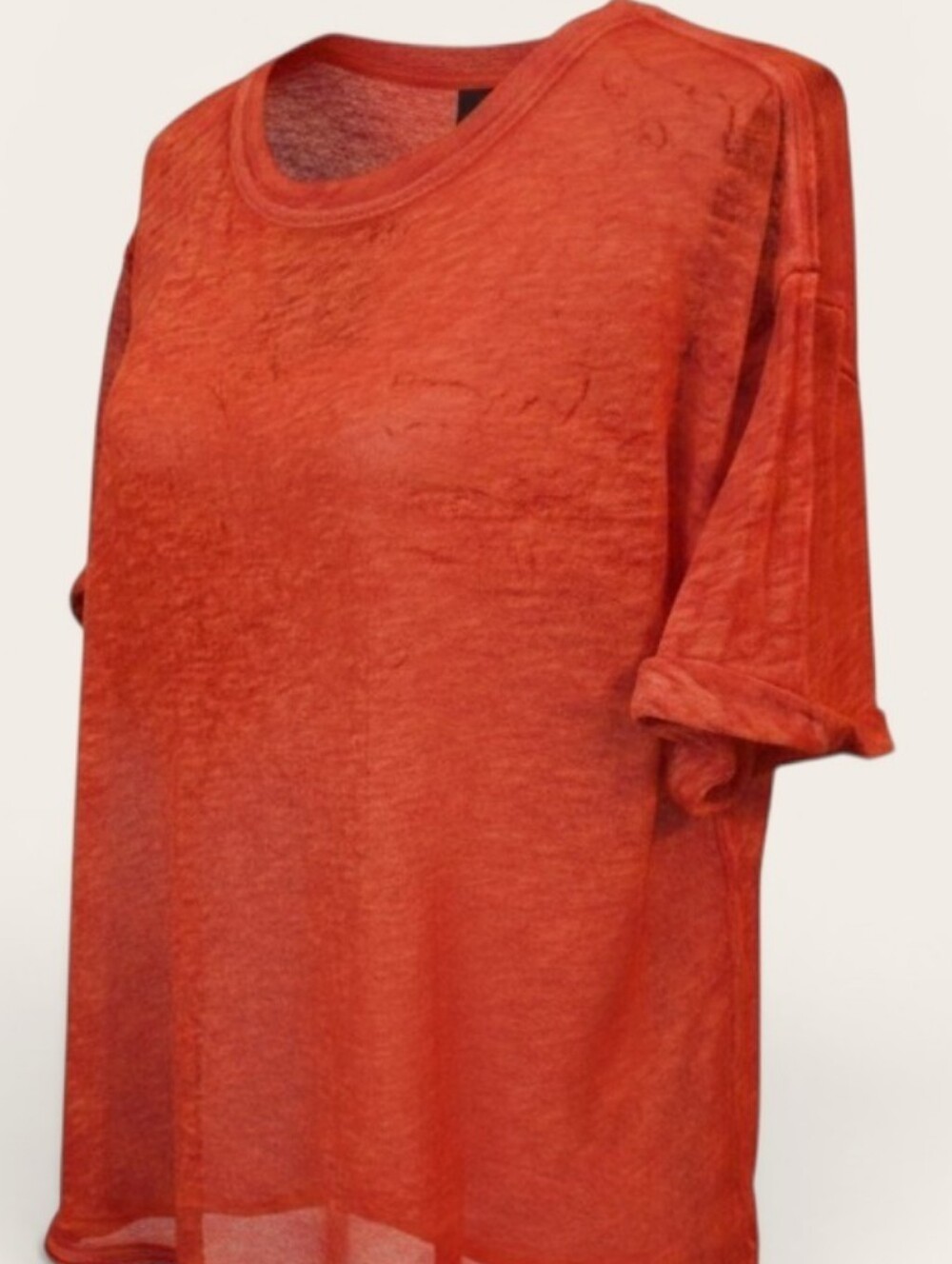 Free People We The Free Relaxed Fit Cassidy Oversized In Poppy Raw Hem Tee M,EUC - Picture 4 of 16